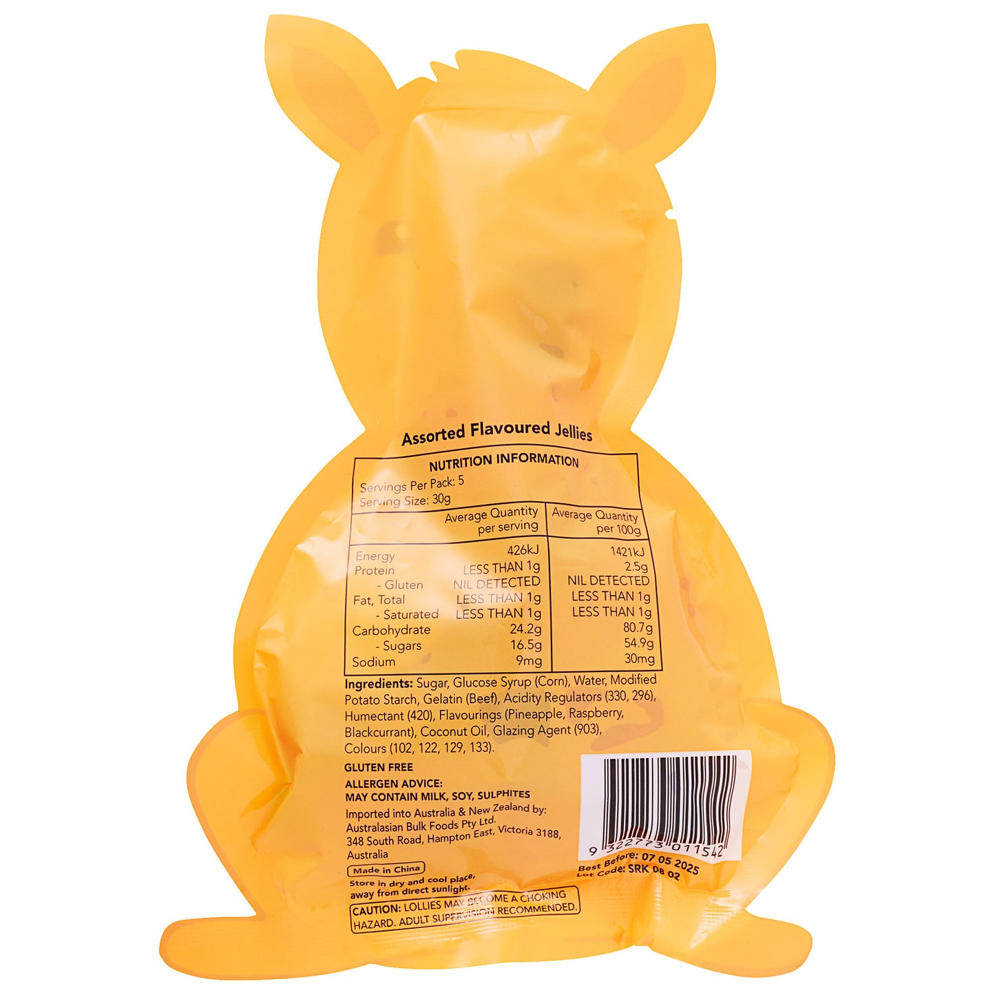 Kangaroo Shaped Jellies 150g