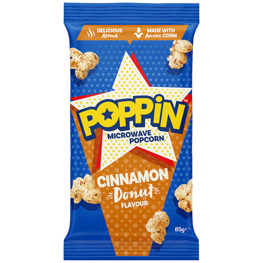 Poppin Microwave Popcorn Cinnamon Donut 85g