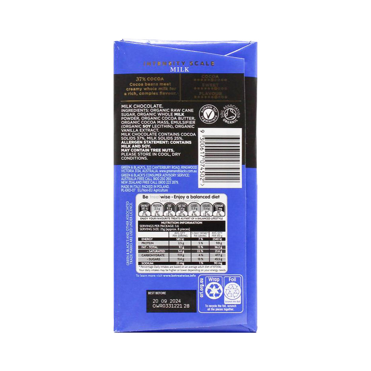 Green & Black's Organic Milk Chocolate 9