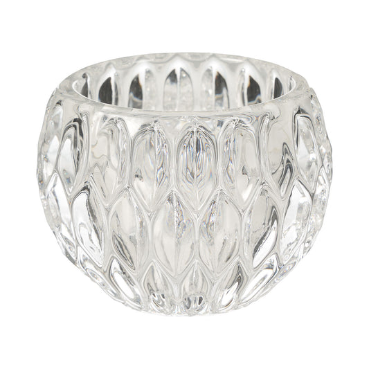 Sphere Glass Tealight Candle Holder Clear/Pink