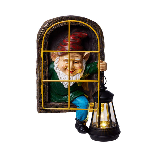Solar Tree-Hugger Gnome Light