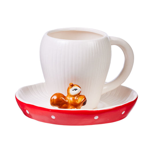 Red Mushroom Tea Cup & Saucer