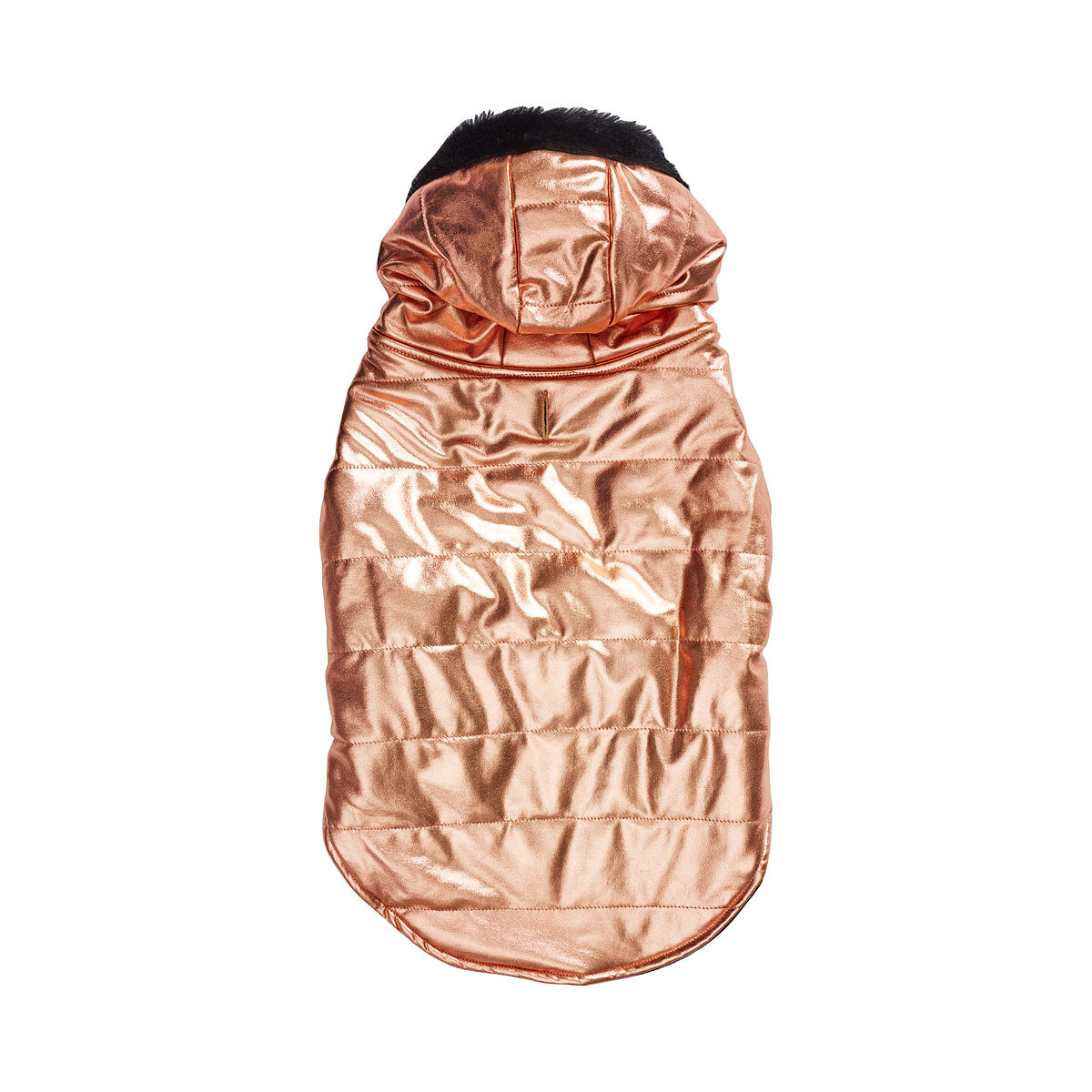 Scarlet Pet Hoodie Metallic Rose Gold With Faux Fur Trim 25/30/35/40cm