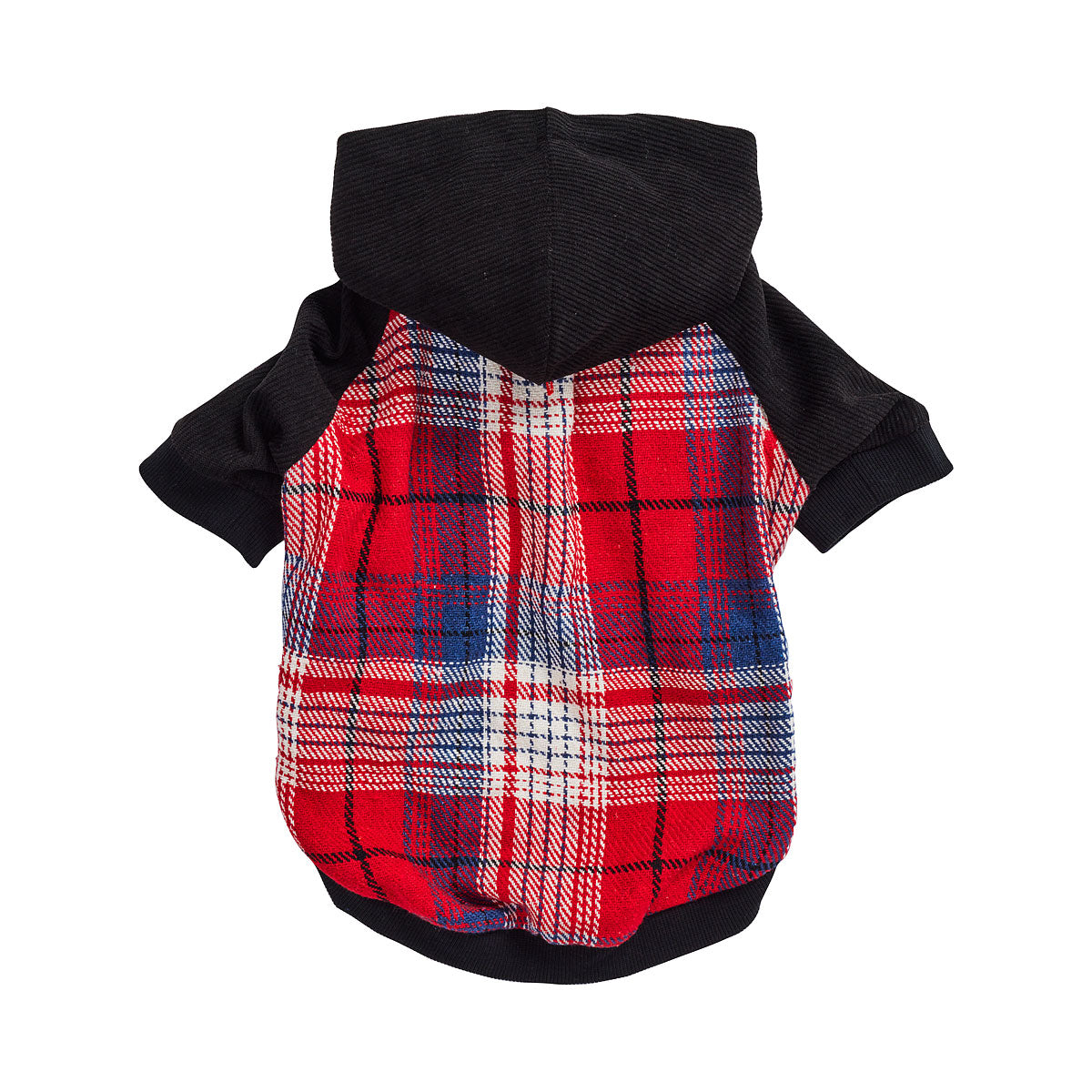 Reese Pet Corduroy Hoodie Black & Red Small 25/30/35/40cm