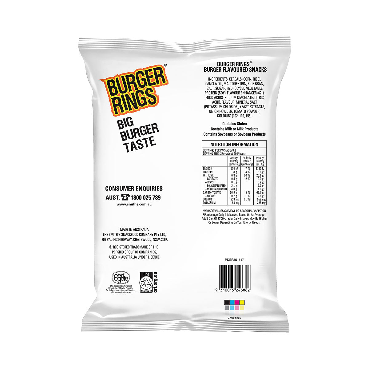 Burger Rings Party Bag 220g