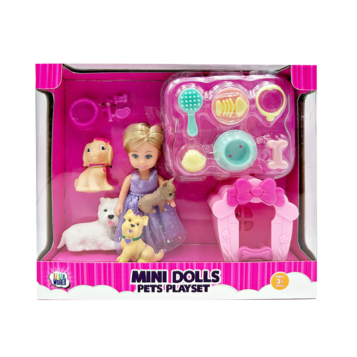 Mini Doll Pets Playset