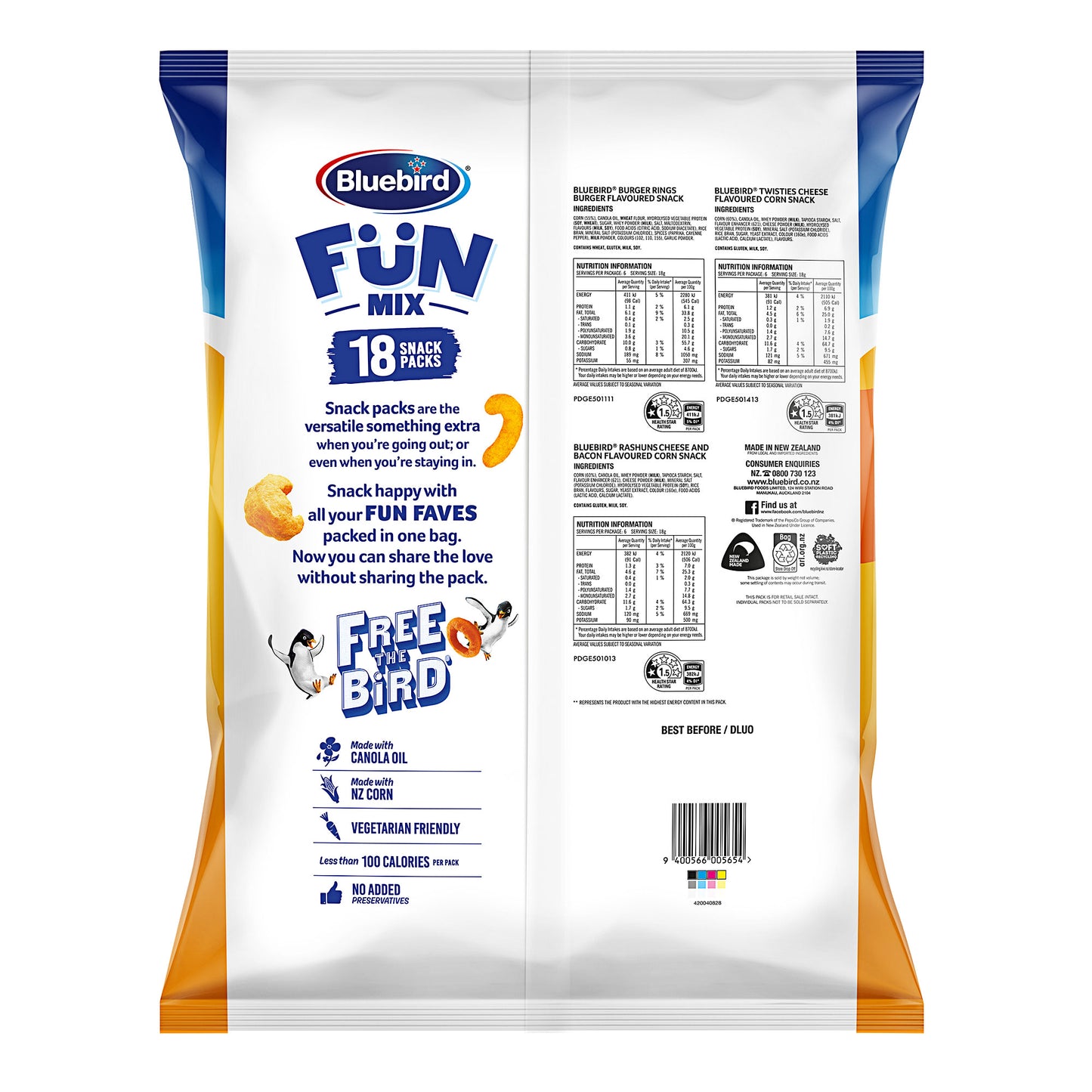 Bluebird Fun Mix Chips 324g 18pk