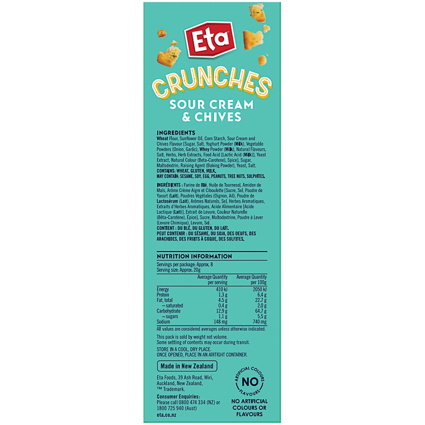 Crunches Sour Cream & Chives 160g