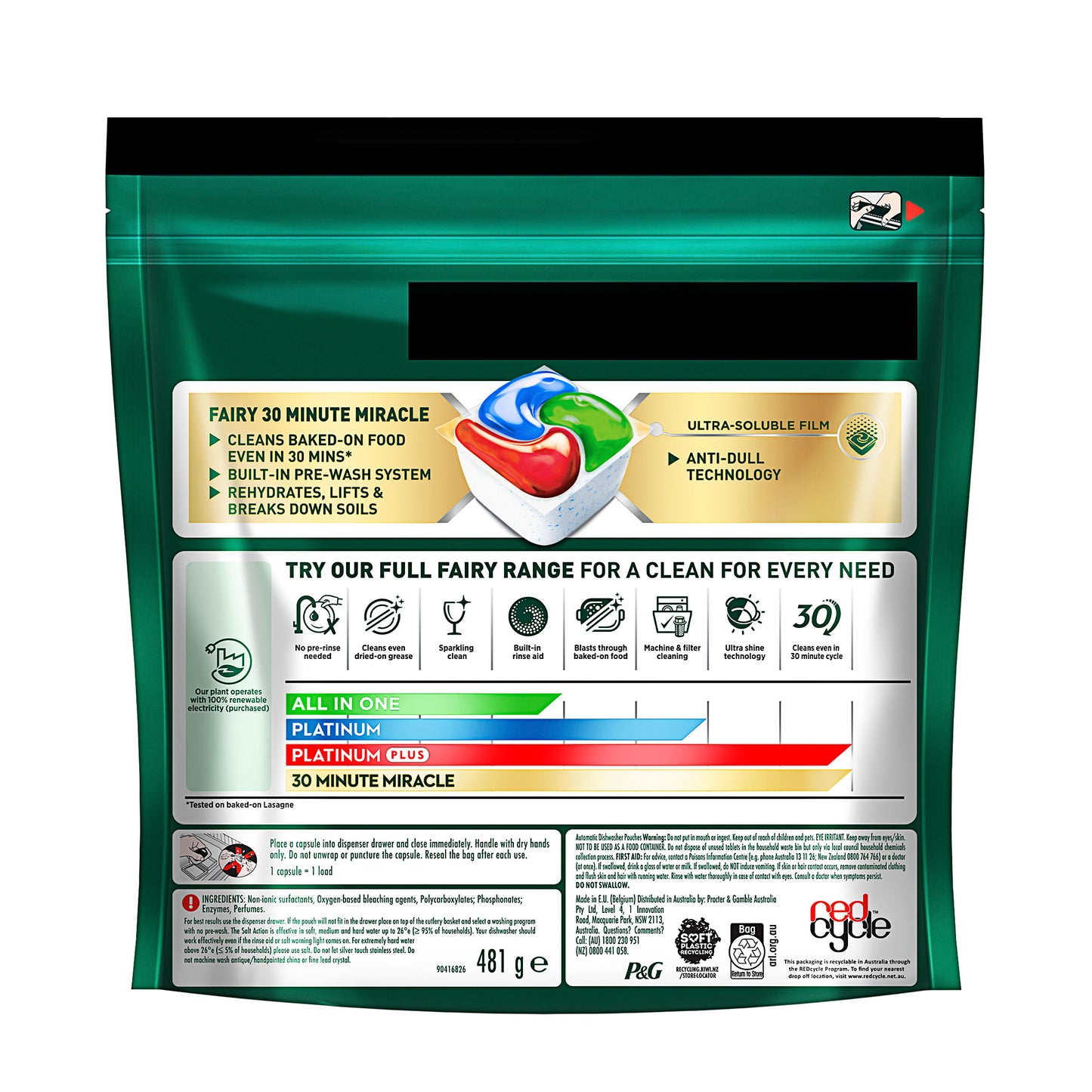 Fairy 30 Minute Miracle Dishwashing Tablets 31pk