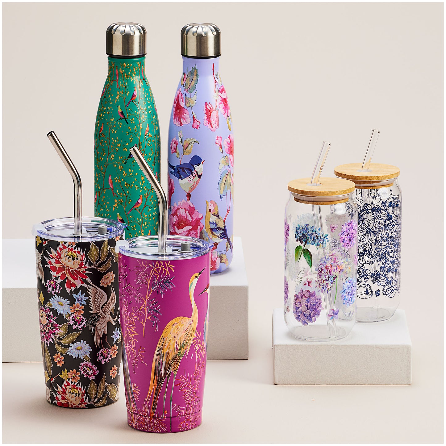 Silk Road Stainless Steel Double Wall Bottle 500mL Assorted