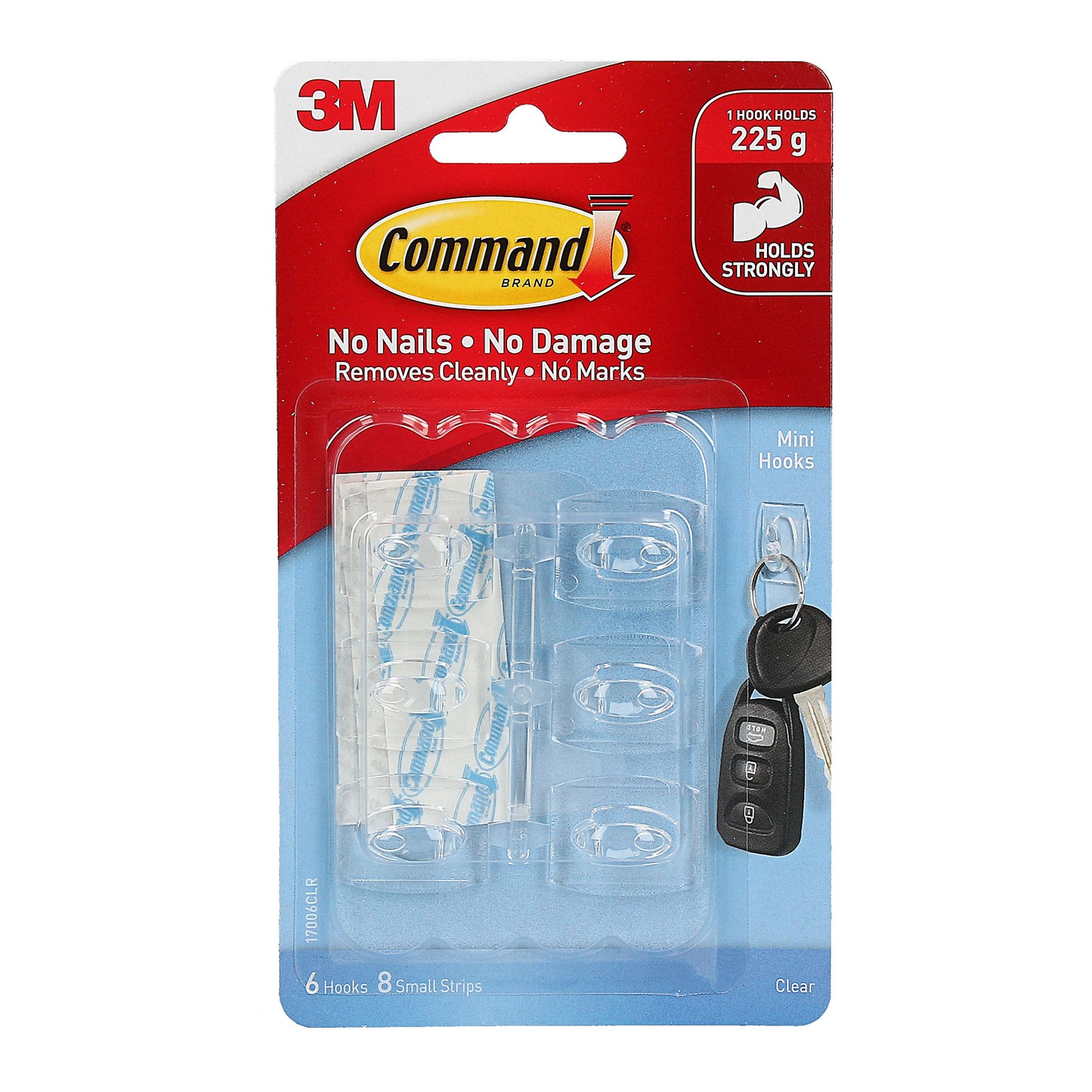 Command Mini Hooks Clear 6pk