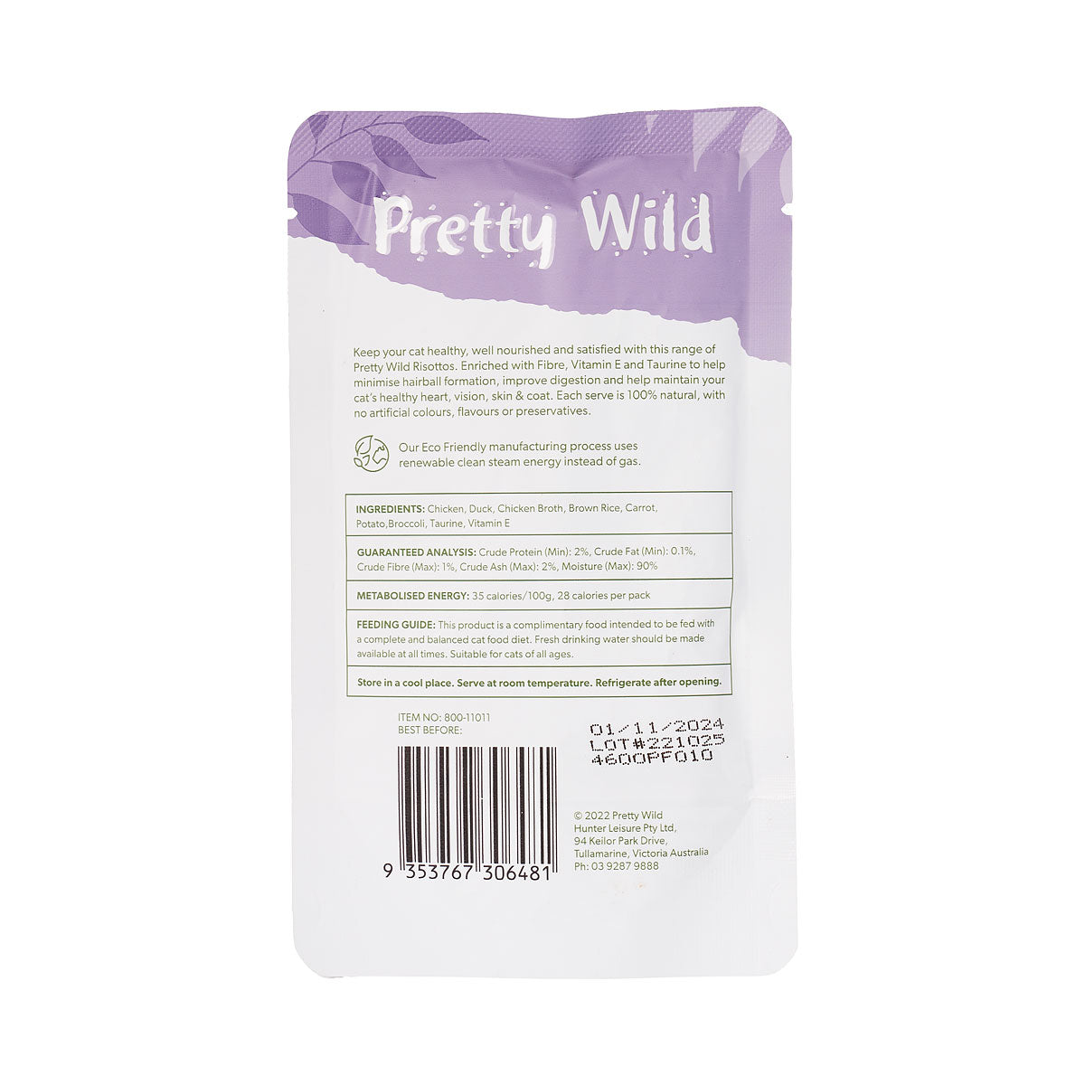 Pretty Wild Cat Food Duck Risotto 80g