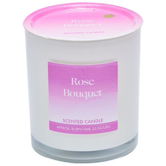 Scented Glass Candle Rose Bouquet
