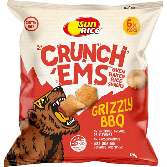 Sunrice Crunch'ems Bbq 120g 6pk