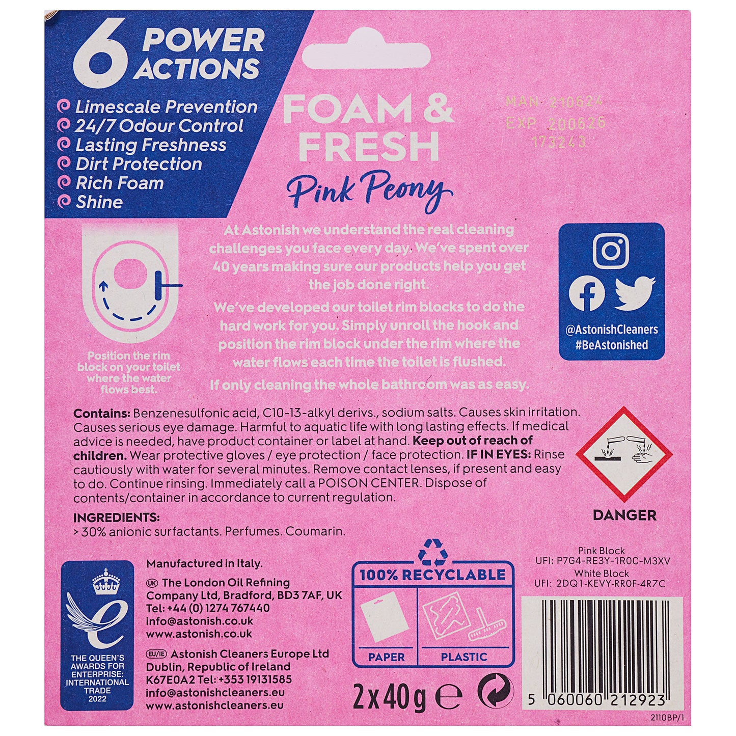 Astonish Cage Foam & Fresh Peony 2pk