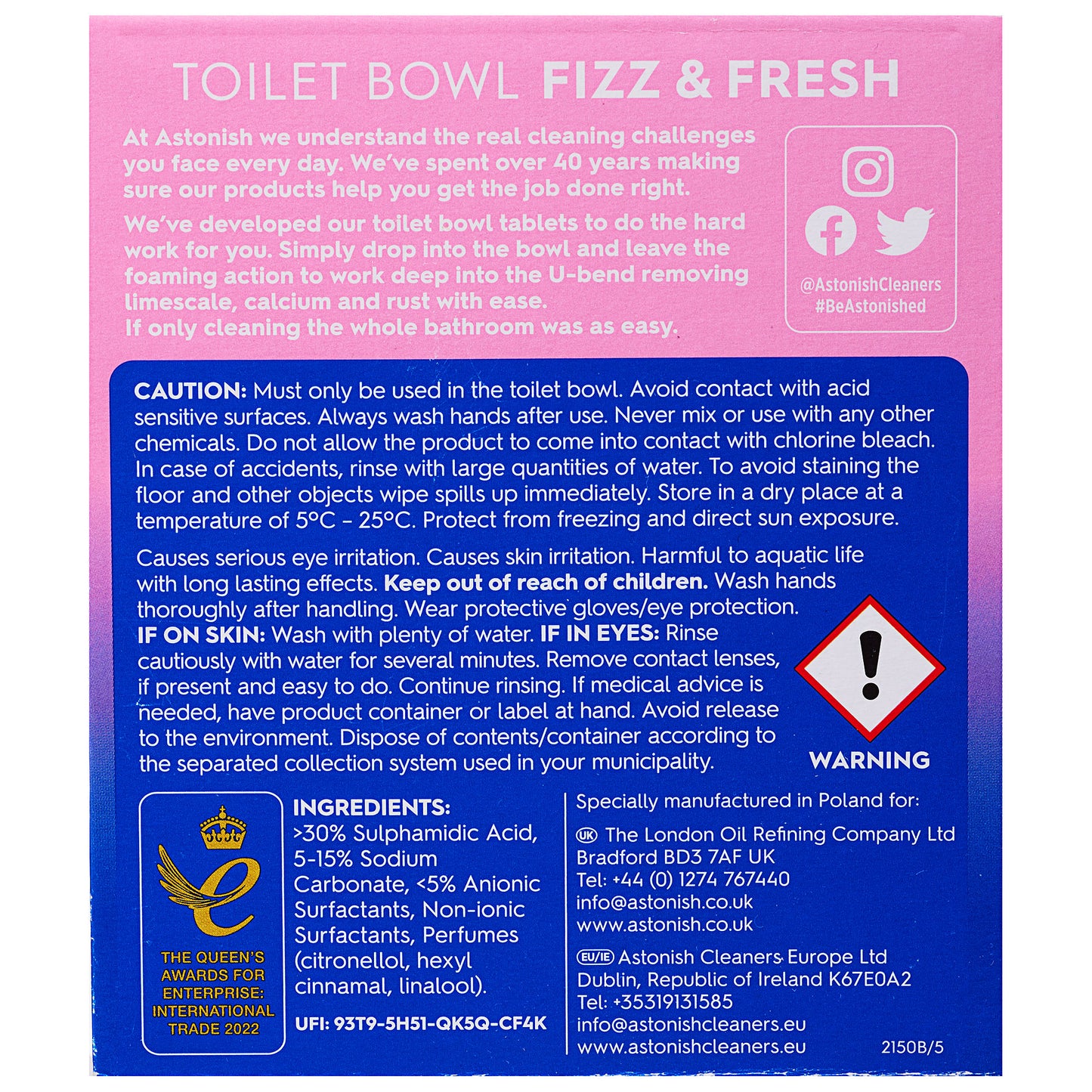 Astonish Toilet Tablets Pink Peony 8pk