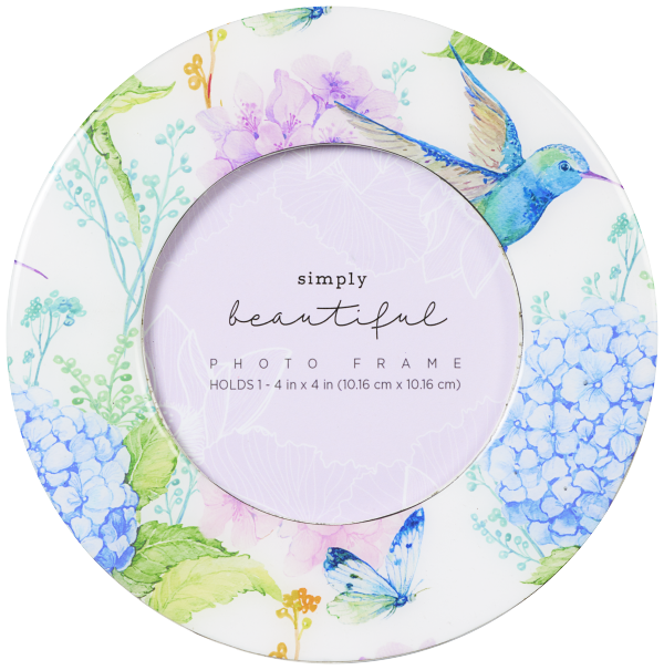 Le Jardin Round Lacquer Frame 4x4" Assorted