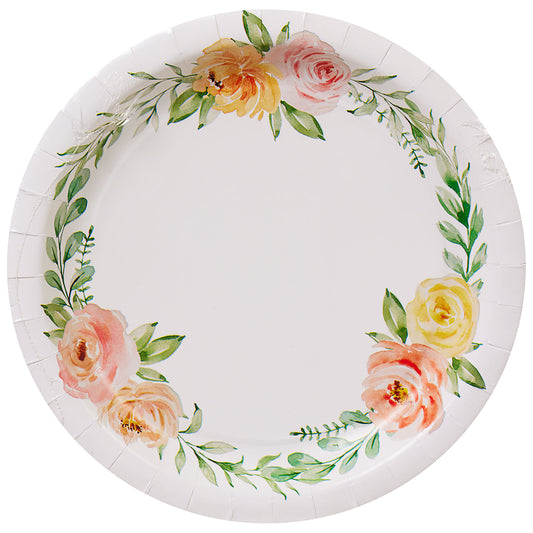 Floral Garland Plate 23cm 16pk