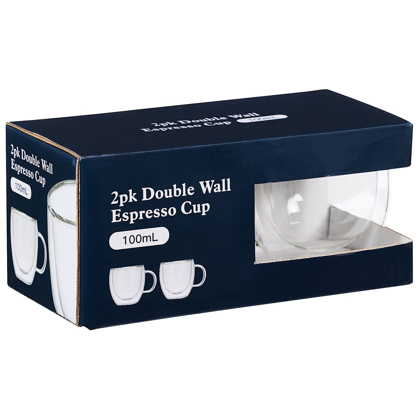 Double Walled Coffee Mug 100mL 2pk