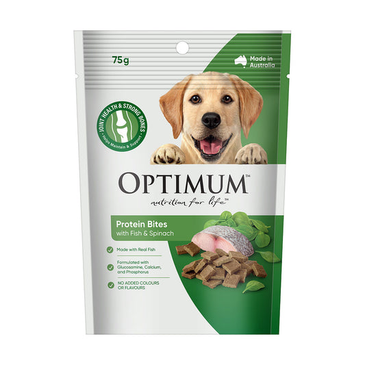 Optimum Protein Bites Fish and Spinach 75g
