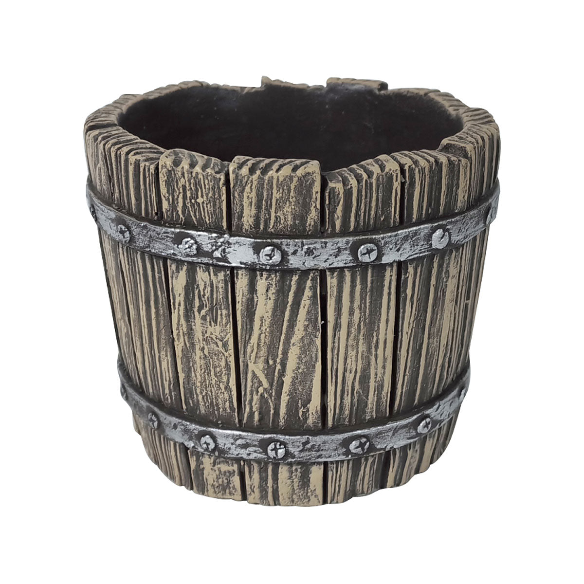 Round Cement Pot Barrel-Style Assorted