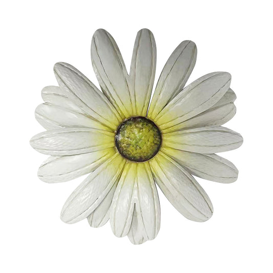 Metal Flower Wall Art White/Blue