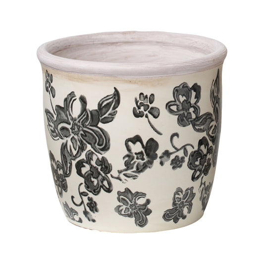 Ceramic Pot White With Floral Assorted