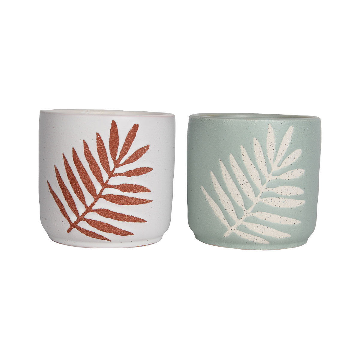 Leaf Design Stoneware Pot Large Assorted