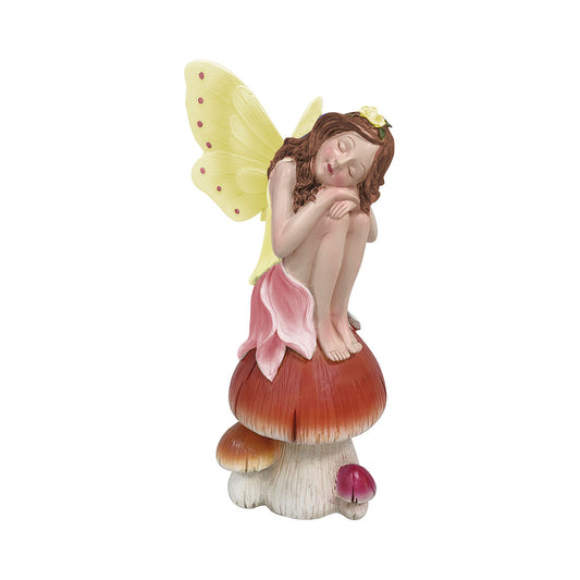 Angel Sitting On A Mushroom Decor