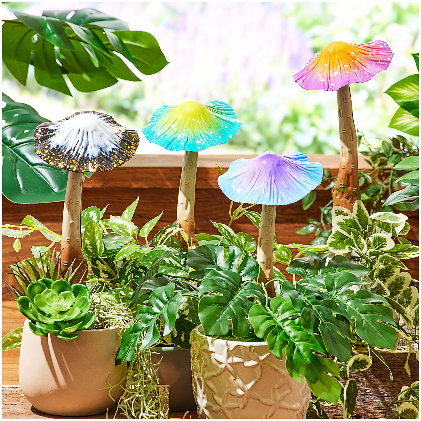 Metal Mushroom Garden Stake Assorted