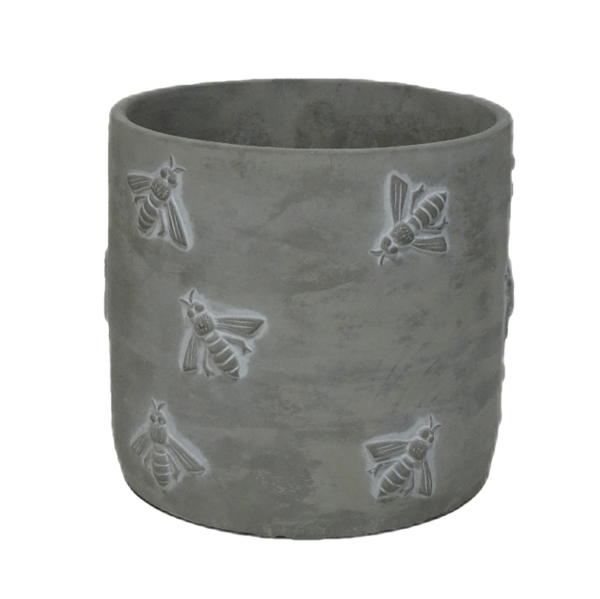 Cement Bee Pattern Pot Large Assorted