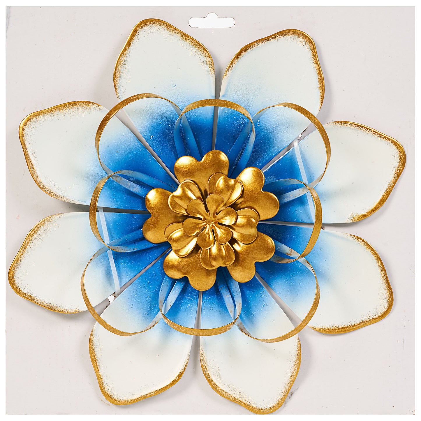 Metal Flower Wall Art Teal/Blue