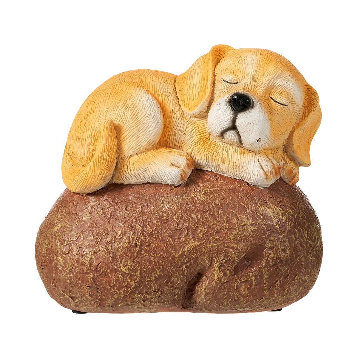 Poly Dog & Cat On Rock Decor
