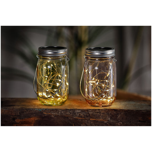 Solar Glass Jar (Mixed Pink & Yellow)
