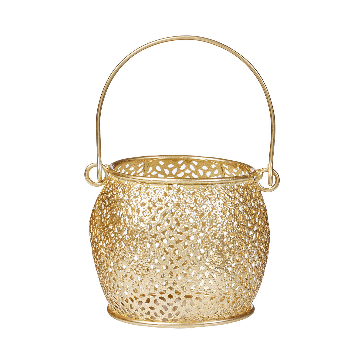 Gold Candle Holder With Handle