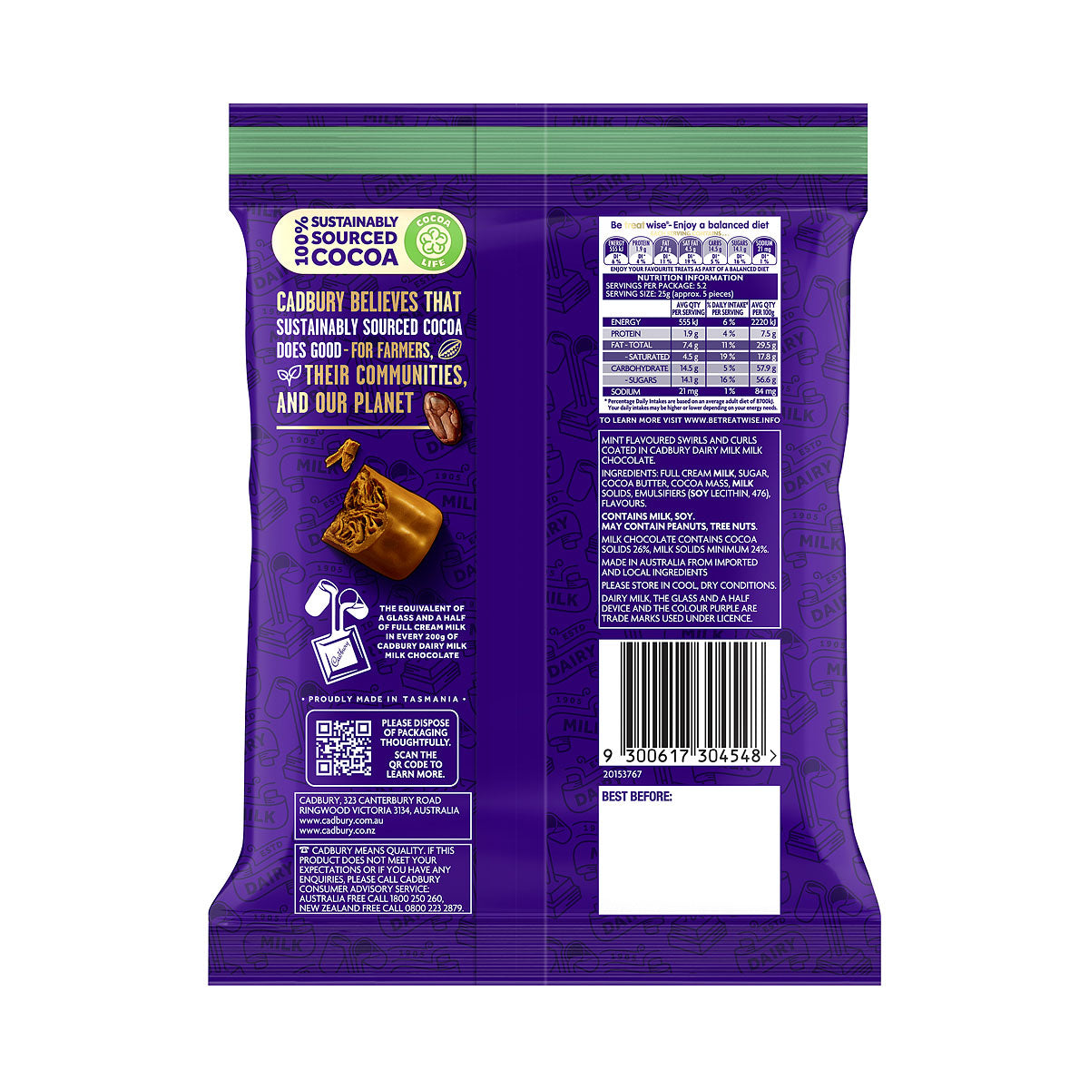 Cadbury Twirl Mint Bites 130g