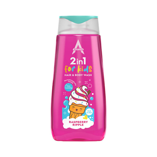 Astonish 2-in-1 Kids' Hair & Body Wash Raspberry Ripple 400mL