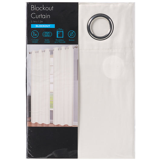 Block Out Eyelet Curtain White Pattern