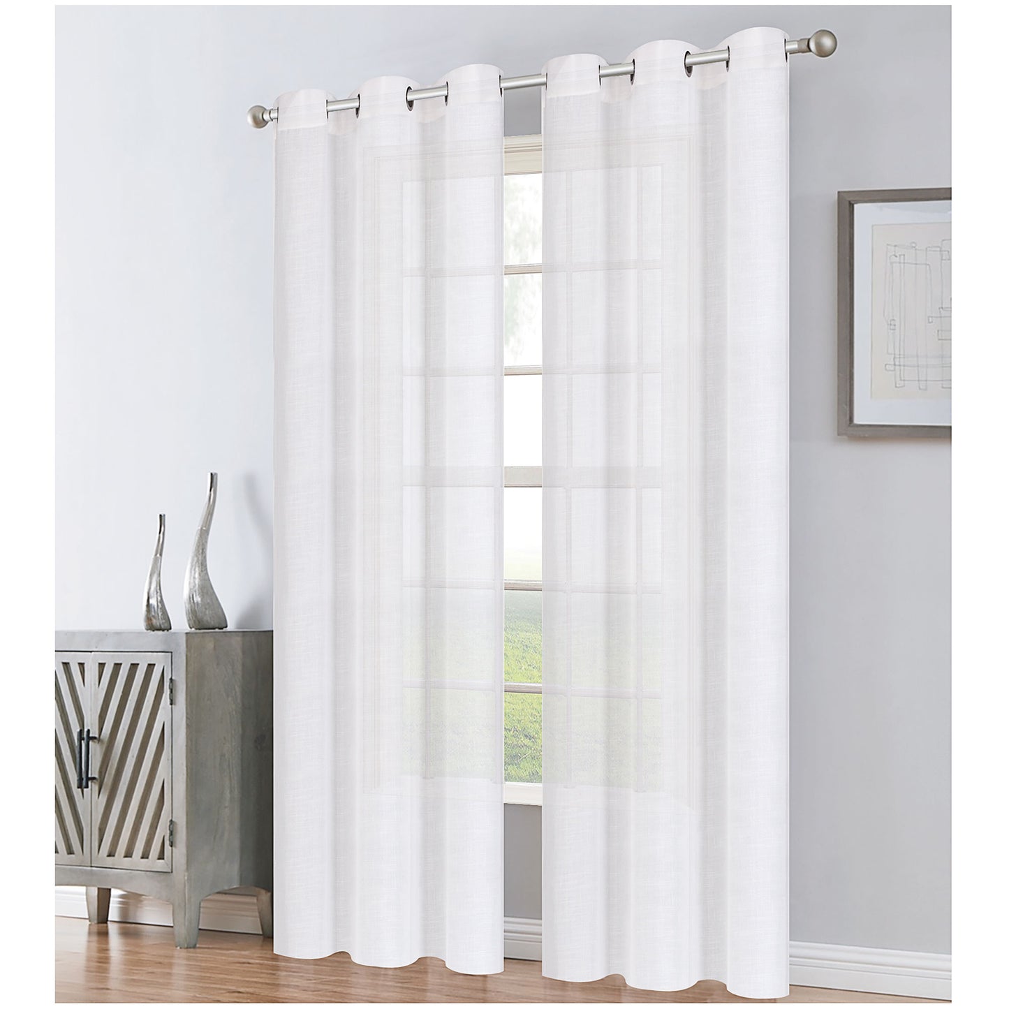 Sheer Eyelet Curtain White