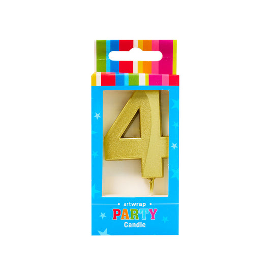 Artwrap Number 4 Candle Gold
