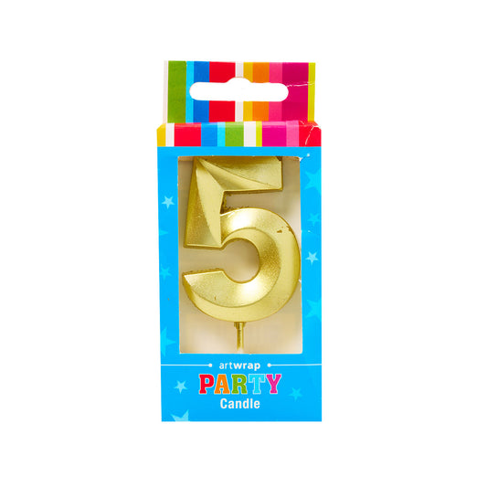 Artwrap Number 5 Candle Gold