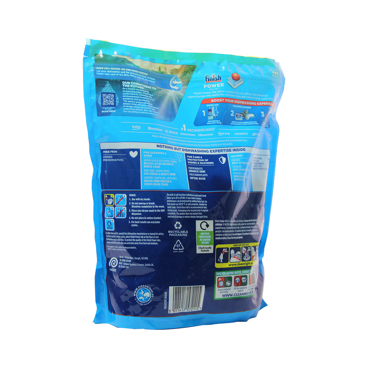 Finish Dishwashing Tablet Power All In 1 Regular 110pk