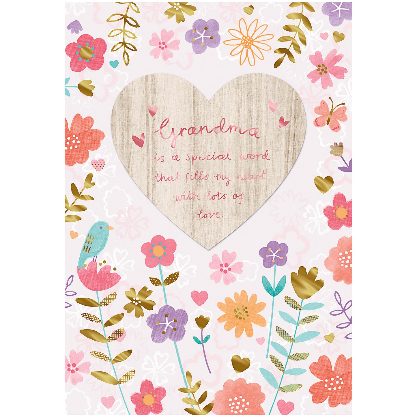 Mother's day Card for Grandma Wooden Heart