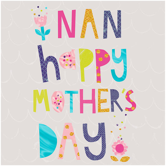 Mother's Day Card Happy Nanna Typography