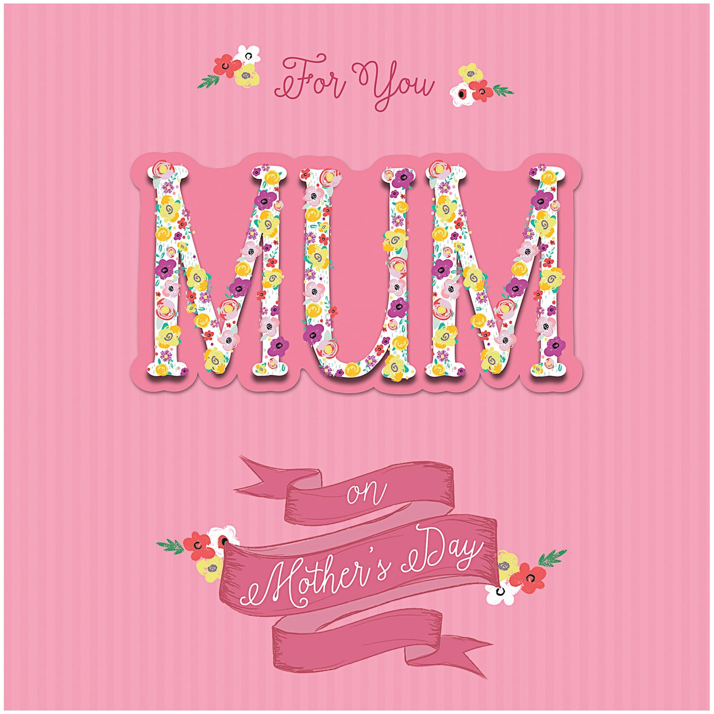 Mother's Day Card Mum Pink Stripes