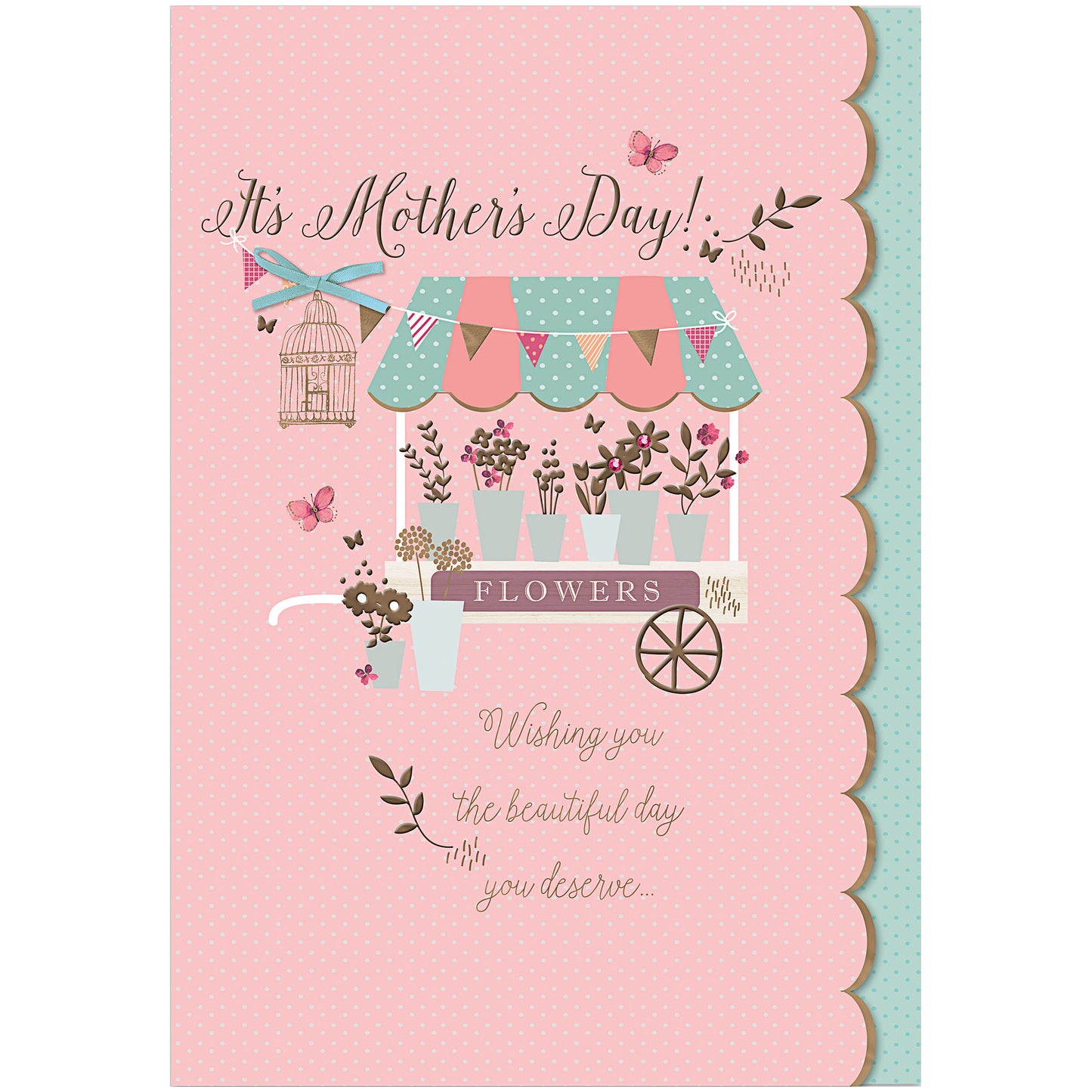 Mother's Day Card Pretty Flower Cart