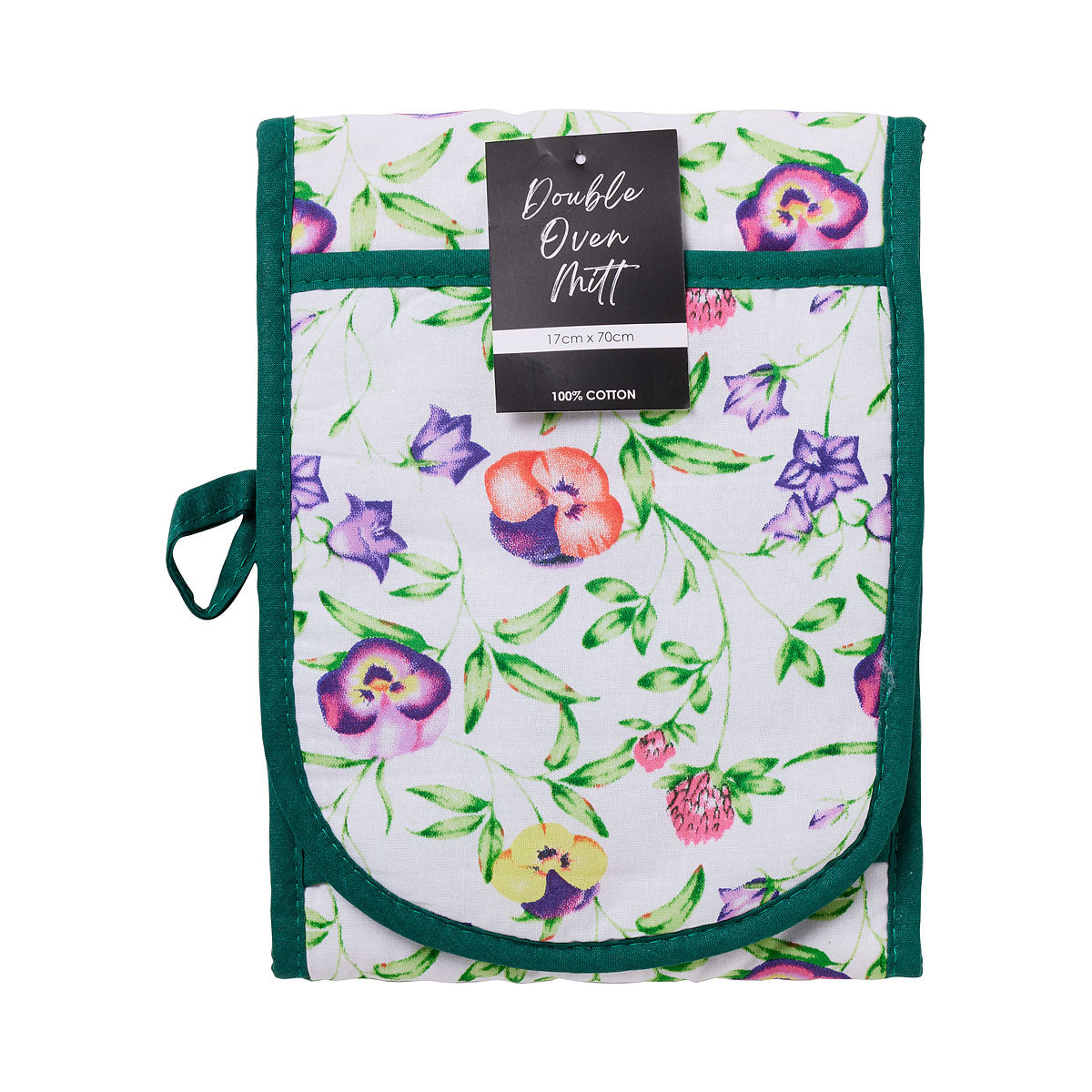 Double Oven Glove 17x70cm Pansy/Strawberry