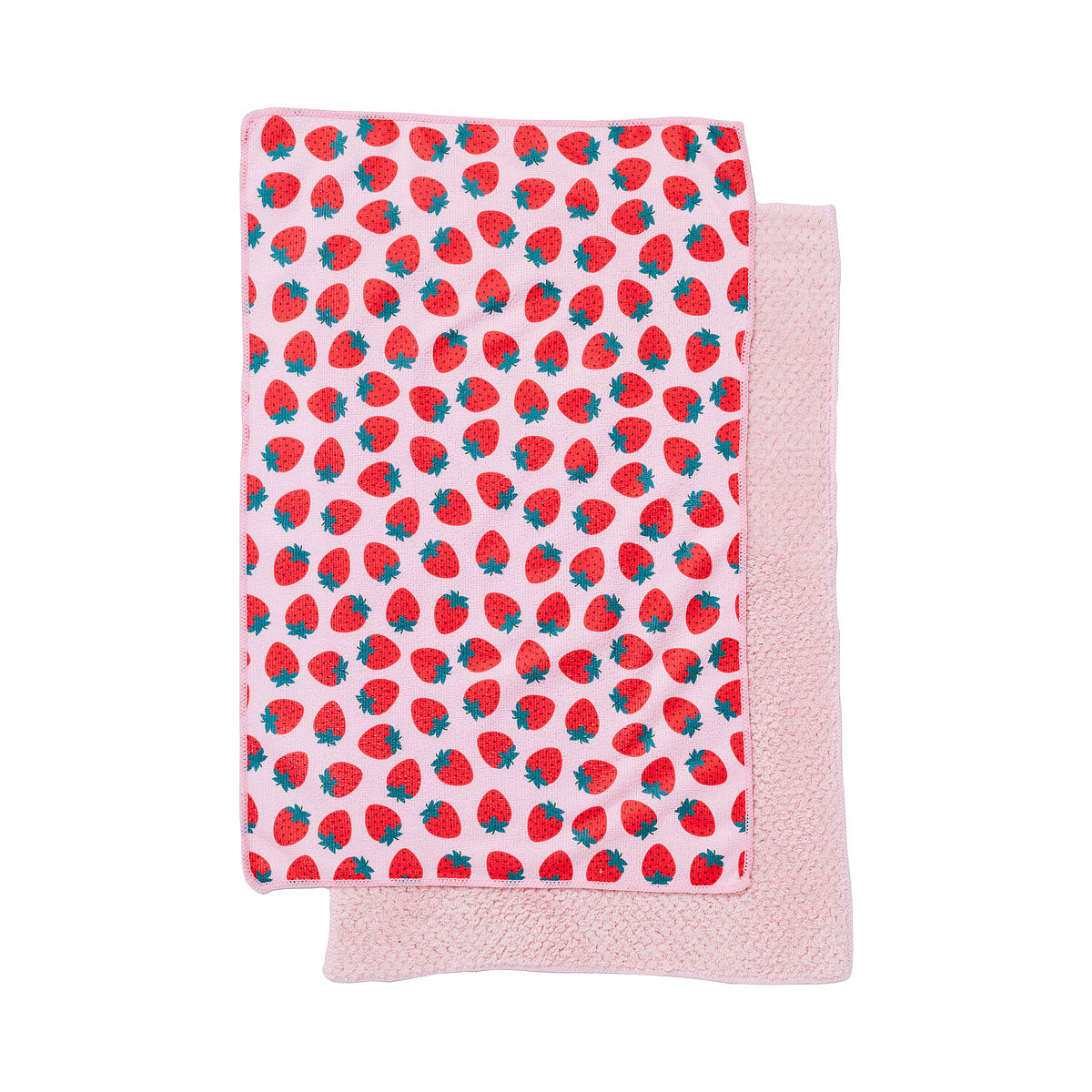Printed Tea Towel Pansy/Strawberry 2pk