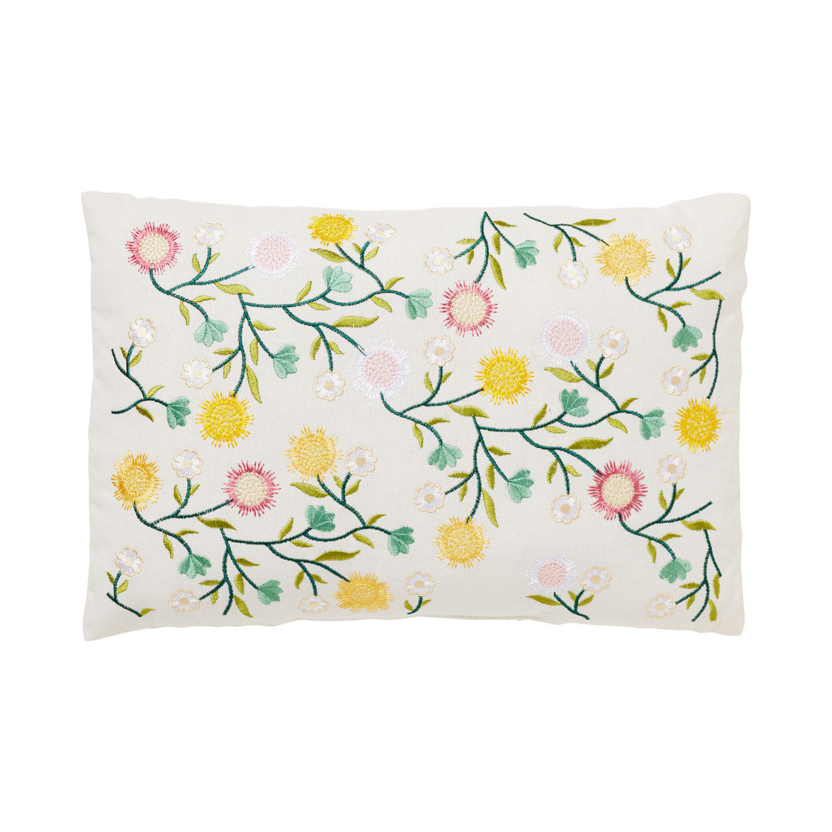 Delicate Garden Embroidered Rectangular Cushion 30x45cm Assorted