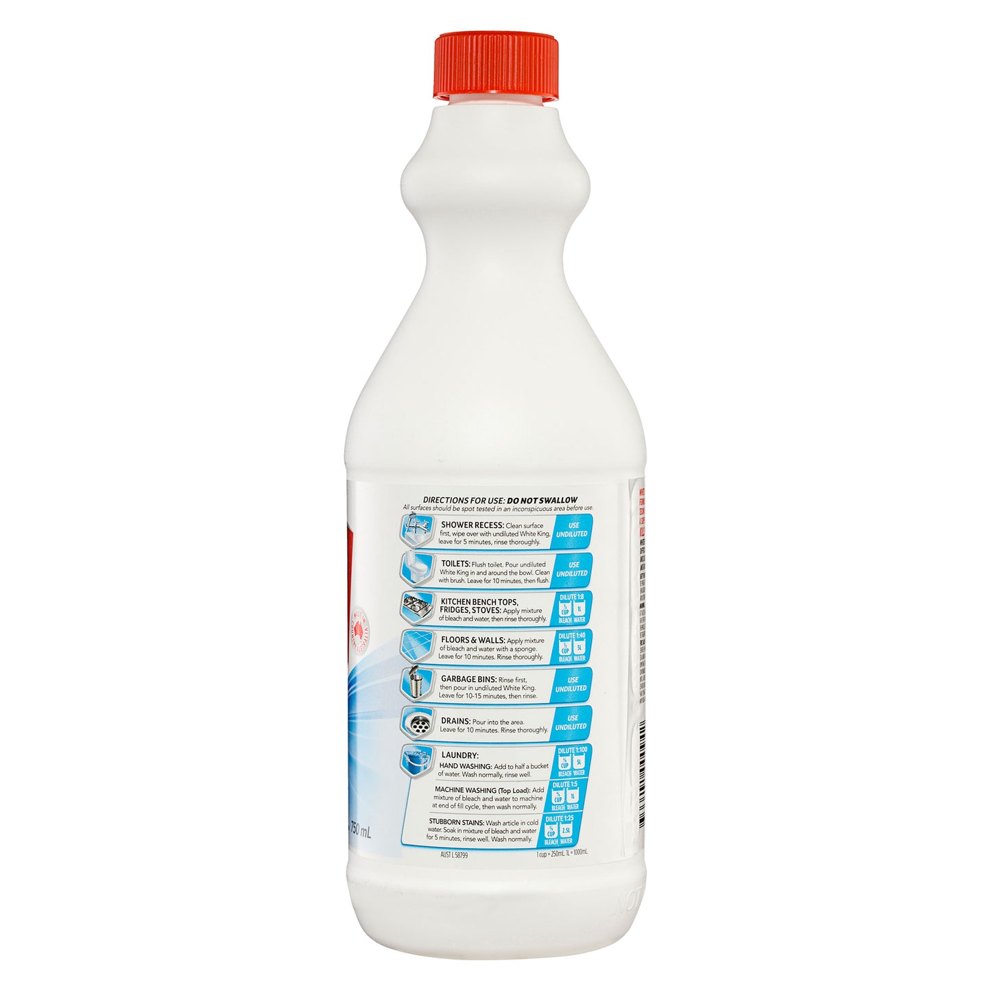 White King Bleach Regular 750mL